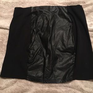 High waisted black mini skirt